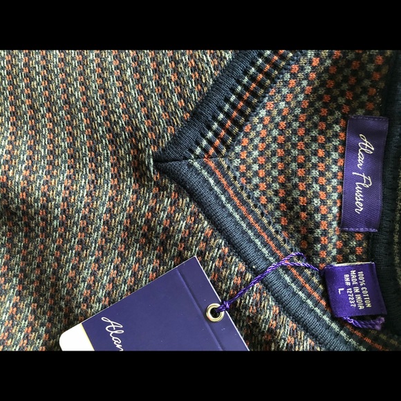 - Alan Flusser Cotton Classic V-Neck Sweater. - Picture 7 of 13